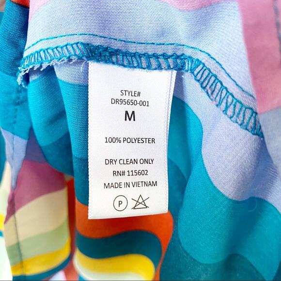 All In Favor Multi Stripe Surplice Dress Size Medium - Picture 9 of 11